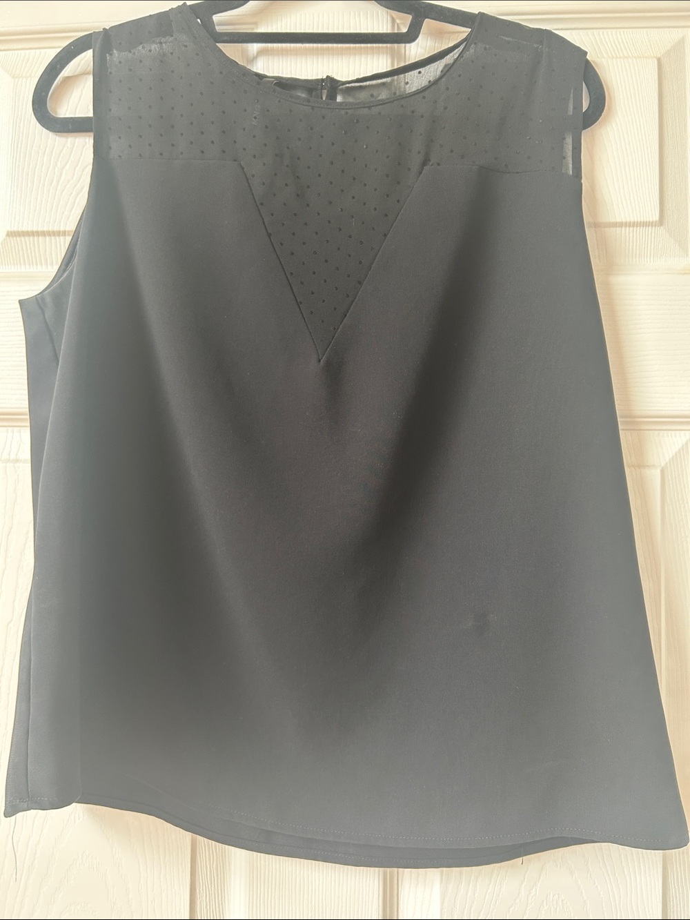 MNG Suit Black Sheer Yoke Sleeveless Camisole